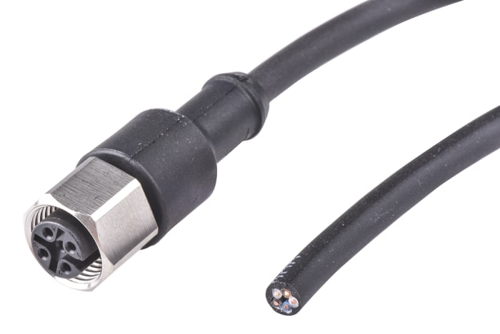 Cable de conexión binder, con. A M12 Hembra, 5 polos, con. B Sin terminación, cod.: A, long. 2m