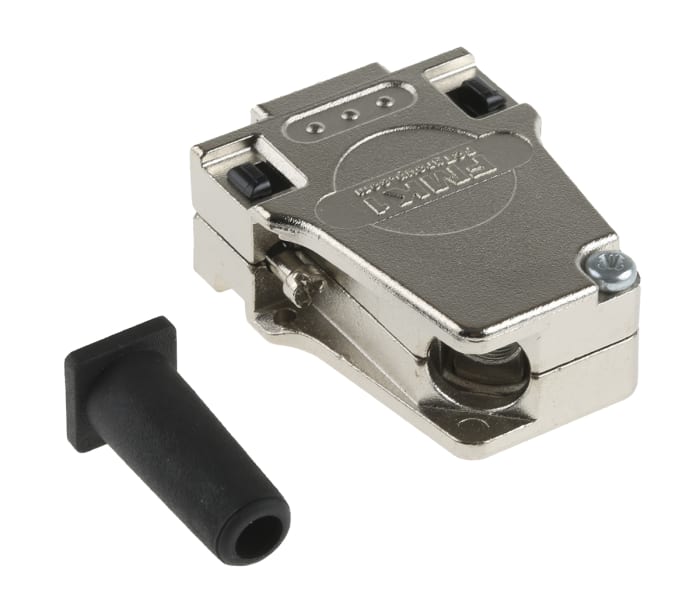FCT from Molex FMK Series Die Cast Zinc Angled D Sub Backshell, 9 Way, Strain Relief