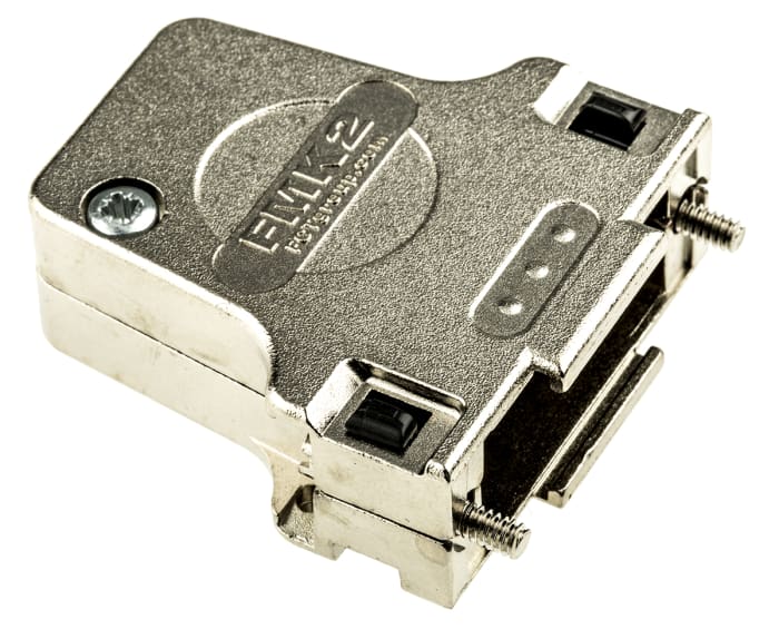 FCT from Molex FMK Series Die Cast Zinc Angled D Sub Backshell, 15 Way, Strain Relief