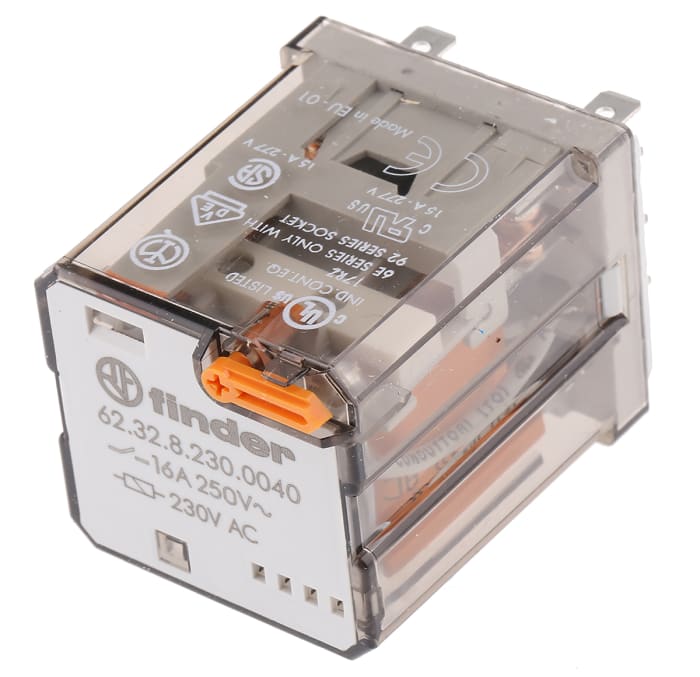 62.32.8.230.0040 Finder | Finder 62 Series Power Relay, Plug-in, Plug ...