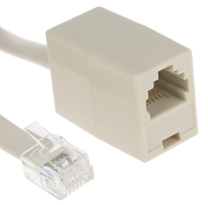 Decelect Phone Accessory, Telephone Cord, White, 5m