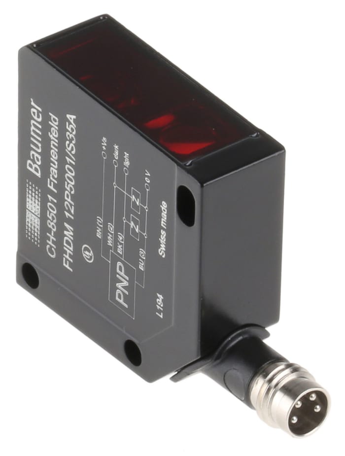 FHDM12P5001/S35A Baumer Baumer Diffuse Photoelectric Sensor, Block