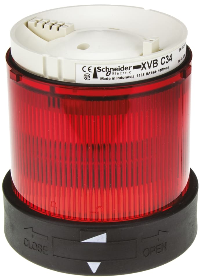 Schneider Electric Harmony XVB Series Red Steady Effect Beacon Unit, 250 V, Incandescent / LED Bulb, AC, IP65