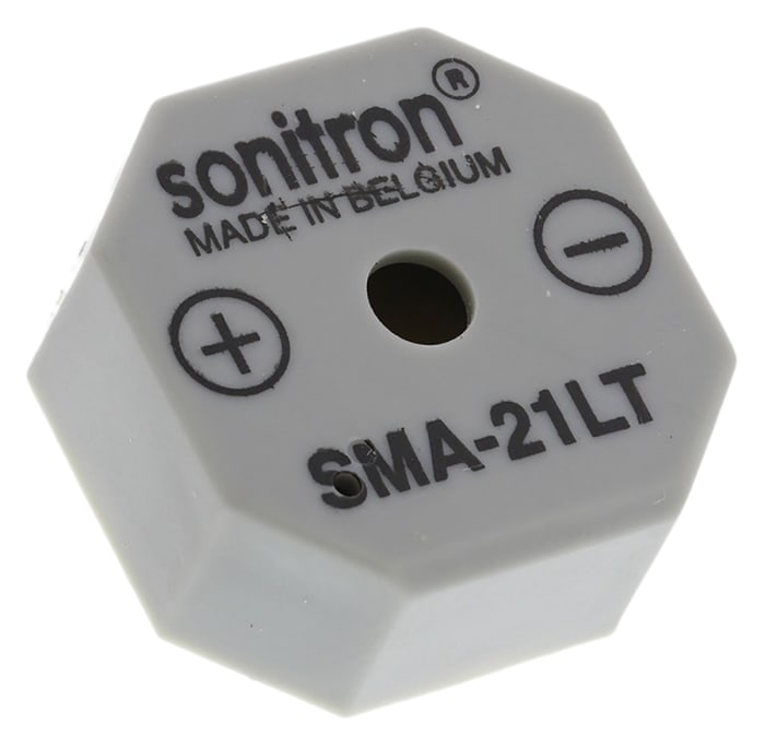 Avisador acústico Sonitron SMA-21LT-P15, 90dB, Montaje en orificio pasante, Continua, Interno