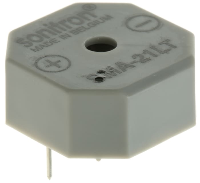 Buzzer Sonitron 90dB Multifonction, 15V c.c. max, Traversant