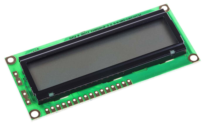 Powertip PC1602ARSD Alphanumeric LCD Display, 2 Rows by 16 Characters, Reflective