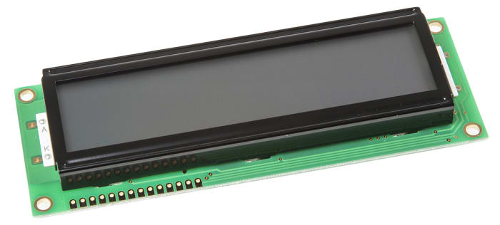 Powertip PC1602LRSL Alphanumeric LCD Display, 2 Rows by 16 Characters, Transflective