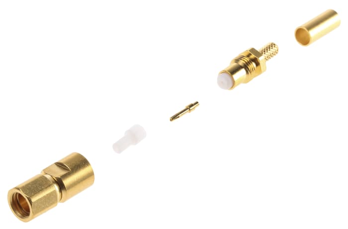 Radiall SMC Konnektör, 50Ω, Kablo Ucuna Monte, Crimp Kontak Terminasyonlu, RG179, RG187, RG188, RG316 Kablo, Düz
