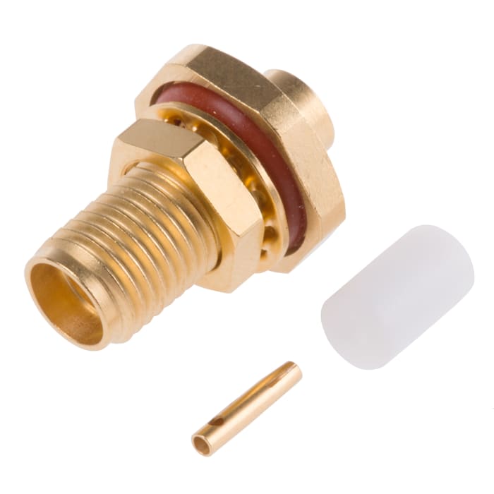 Connecteur SMA Radiall Femelle Droit, raccordement A souder 50Ω Montage panneau