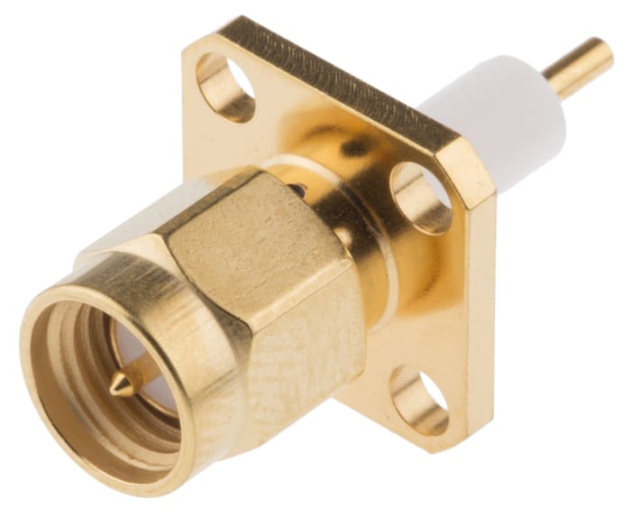 Connecteur SMA Radiall Mâle Droit, raccordement A souder 50Ω Montage panneau