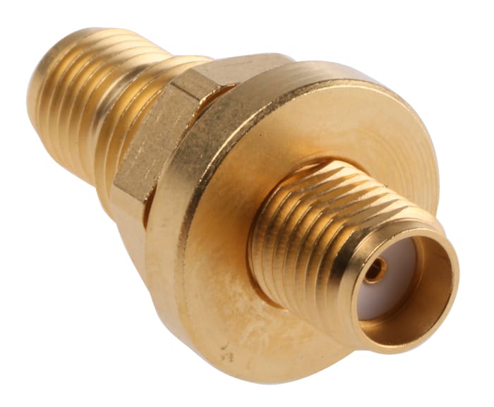 Adaptateur RF Prise SMA vers Prise SMA, Droit, 50Ω, 0 → 18GHz, Or sur nickel