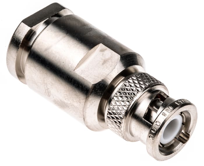 Connecteur BNC Radiall Mâle Droit, raccordement Cage à ressort 50Ω Montage sur câble