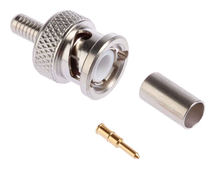 Connecteur BNC, Mâle, Droit A sertir, 50Ω, Montage sur câble, RG141, RG58
