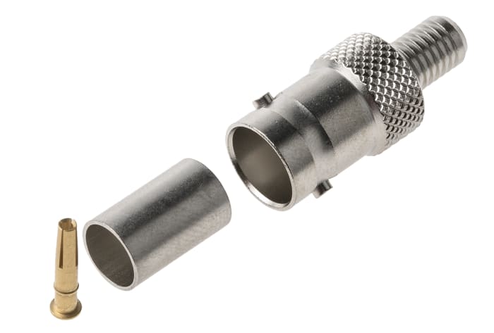 Connecteur BNC Radiall Femelle Droit, raccordement A sertir 75Ω Montage sur câble