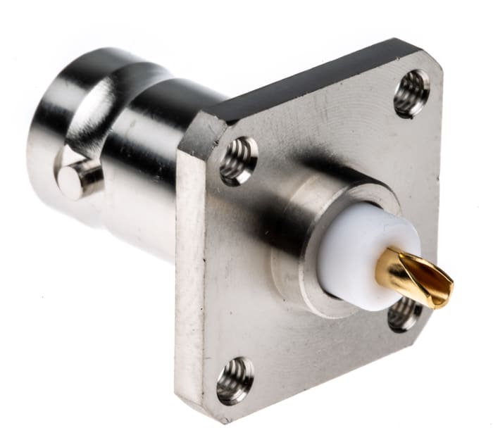 Connecteur BNC Radiall Femelle Droit, raccordement A souder 50Ω Montage sur Platine