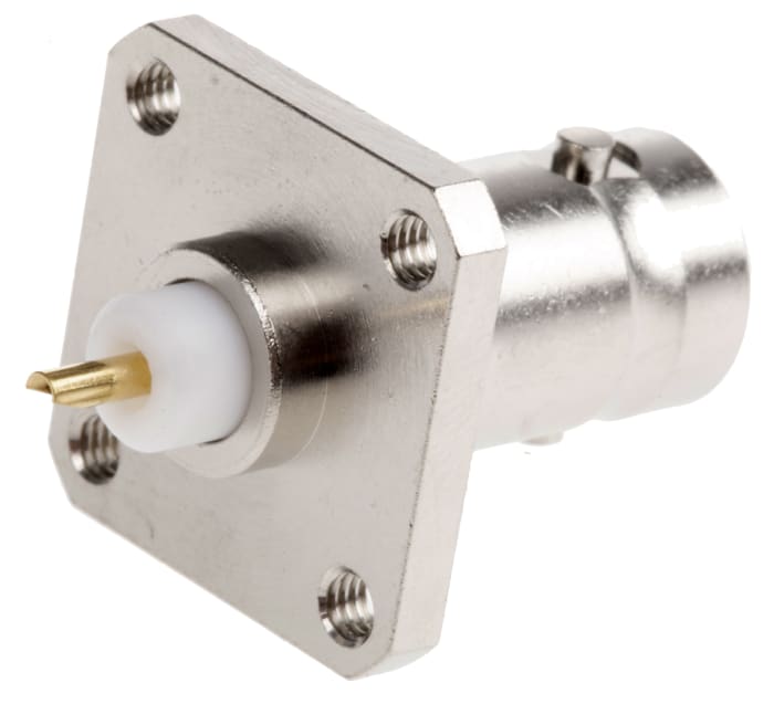 Connecteur BNC Radiall Femelle Droit, raccordement A souder 75Ω Montage sur Platine