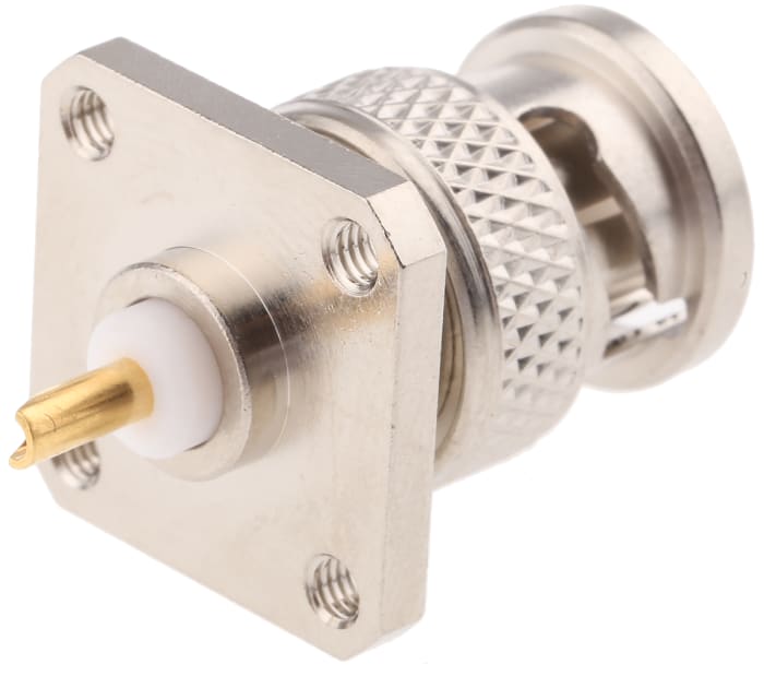 Connecteur BNC Radiall Mâle Droit, raccordement A souder 50Ω Montage sur Platine