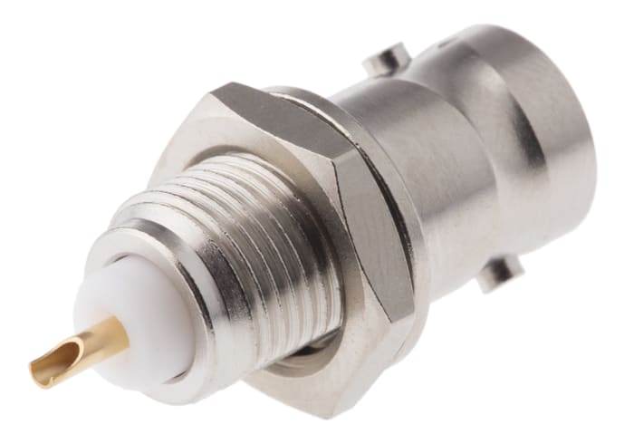 Connecteur BNC Radiall Femelle Droit, raccordement A souder 75Ω Montage panneau