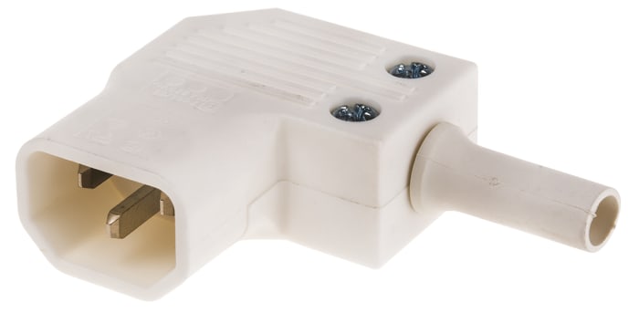 Bulgin C14 Right Angle Cable Mount IEC Connector Male, 10A, 250 V