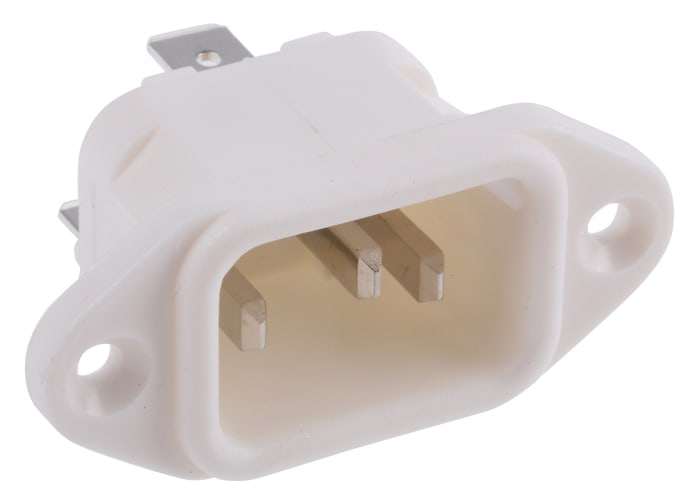 Bulgin C14 Panel Mount IEC Connector Male, 10A, 250 V