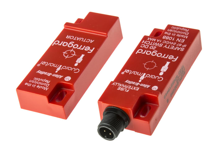 Allen Bradley Guardmaster 440N Series Magnetic Non-Contact Safety Switch, 24V dc, Plastic Housing, 2NC, 4-Pin Micro QD