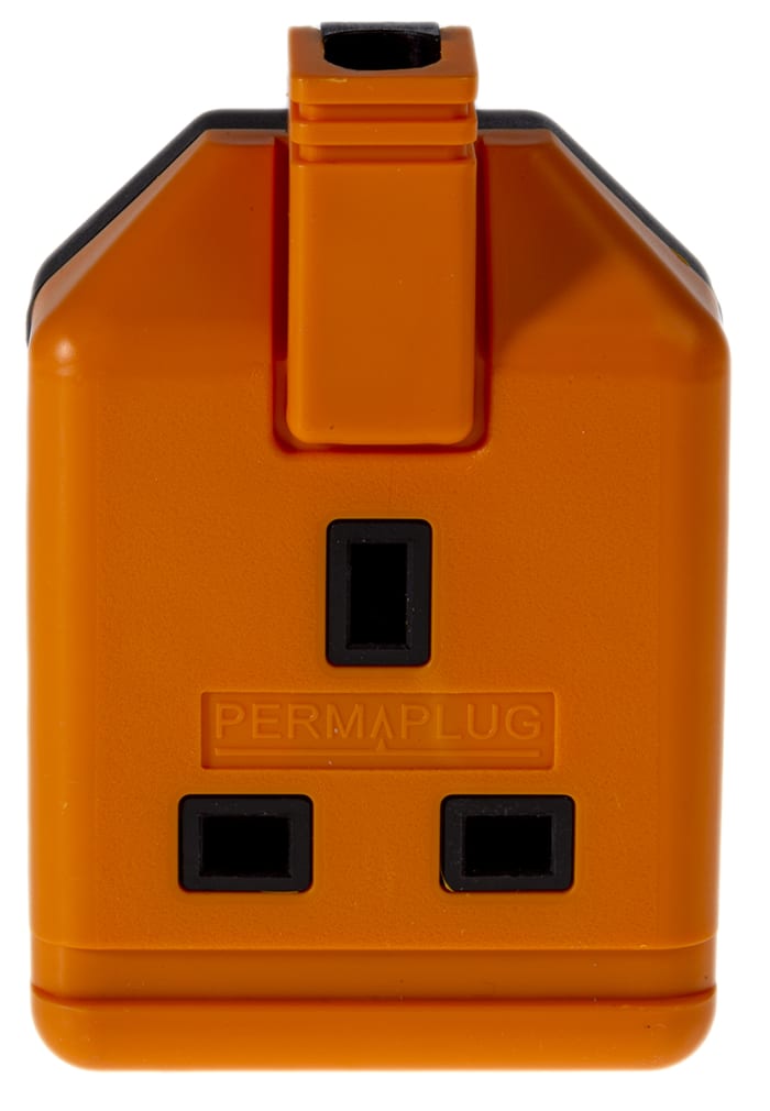 Regleta de enchufes RS PRO, 1 toma Tipo G - Británico, 240 V, 13A Naranja