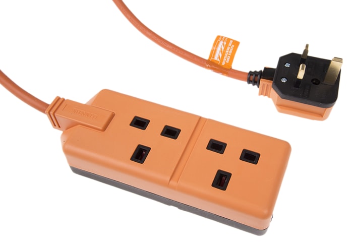 Masterplug 4m 2 Socket Type G - British Extension Lead