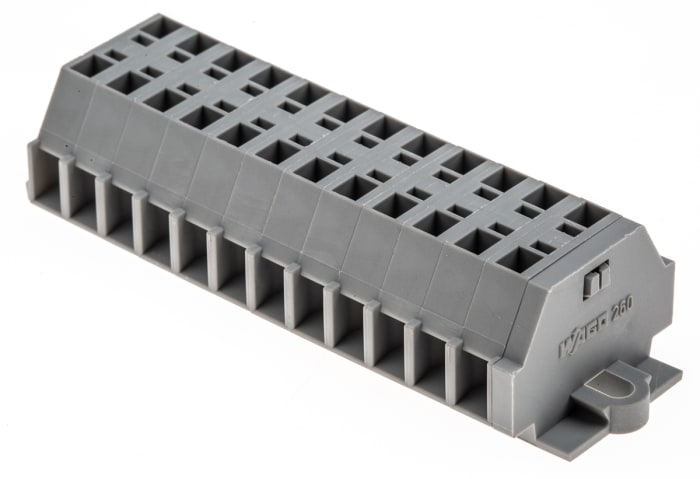Borne de raccordement WAGO 260, 1.5mm², Cage à ressort, Gris