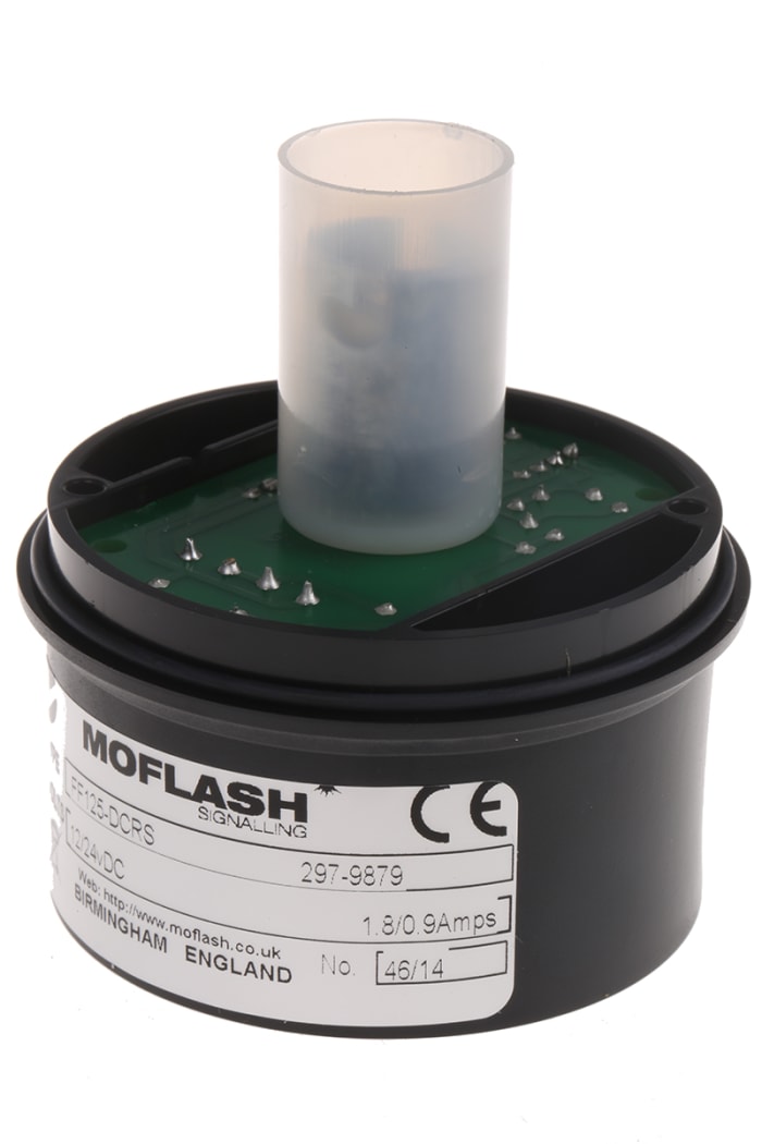Moflash FF 125 Series Flashing Beacon, 12 V dc, 24 V dc, Surface Mount, Incandescent Bulb