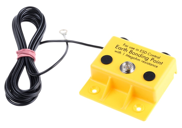 RS PRO ESD Earth Bonding Box With 10 mm Stud, 4 mm Socket x 2
