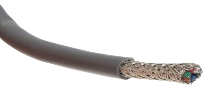 Alpha Wire Alpha Essentials Communication & Control Control Cable, 6 Cores, 0.09 mm², DEF STAN, Screened, 30m, Grey PVC