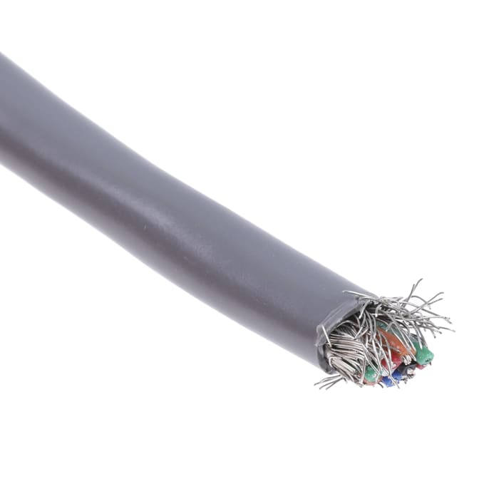 Alpha Wire Alpha Essentials Communication & Control Control Cable, 10 Cores, 0.09 mm², DEF STAN, Screened, 30m, Grey