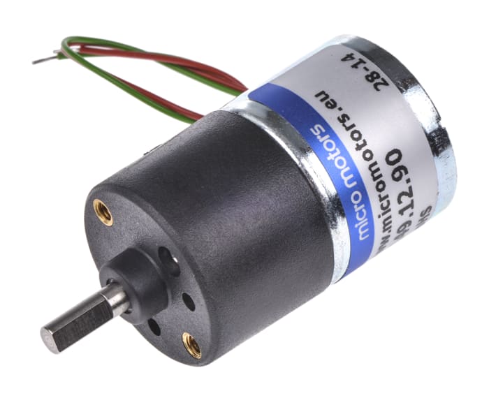 Micromotors Brushed Geared, 12 V dc, 8 Ncm, 18 rpm, 4mm Shaft Diameter