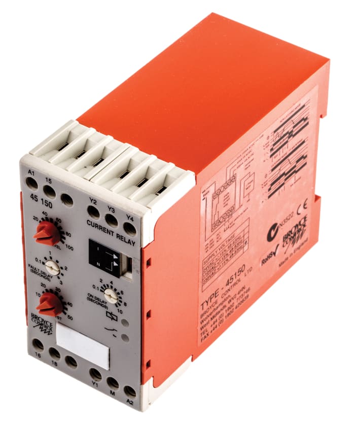 Broyce Control Kontrol Rölesi, SPDT, Akım, Tek Fazlı, Besleme Gerilimi: 230 V ac