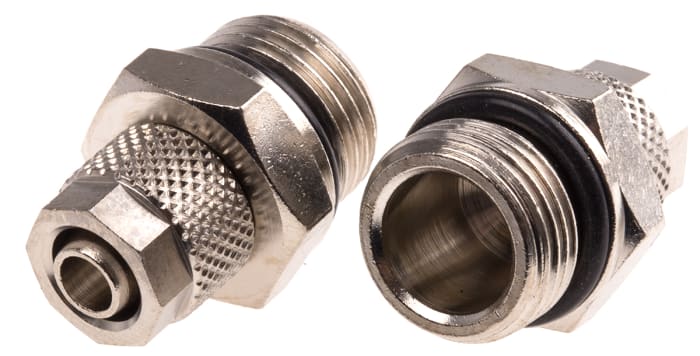 RS PRO Straight Threaded Adaptor, G 3/8 Male to Push In 8 mm, Threaded-to-Tube Connection Style