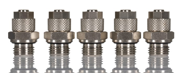 RS PRO Straight Threaded Adaptor, G 1/4 Male to Push In 8 mm, Threaded-to-Tube Connection Style