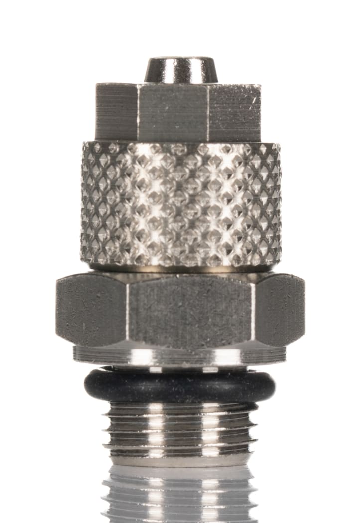 RS PRO Straight Threaded Adaptor, G 1/4 Male to Push In 6 mm, Threaded-to-Tube Connection Style