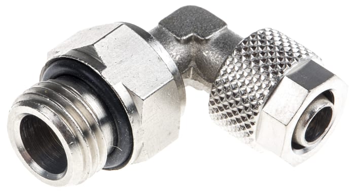 RS PRO Elbow Threaded Adaptor, G 1/4 Male to Push In 8 mm, Threaded-to-Tube Connection Style