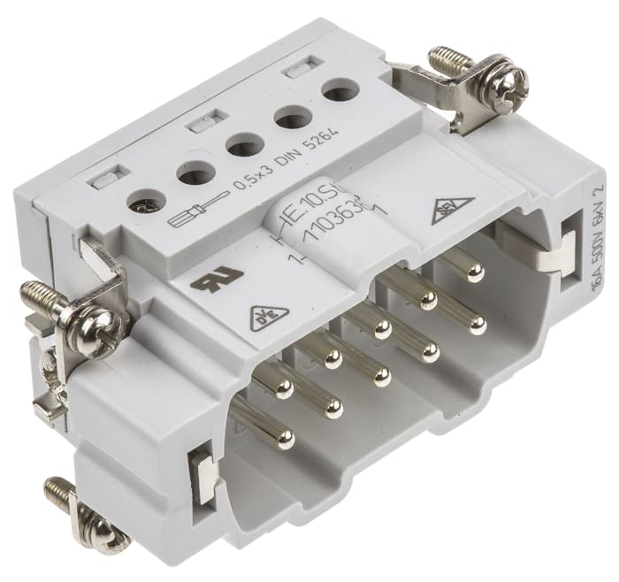 Embout de connecteur TE Connectivity série HE, 10 contacts , 16A, Mâle