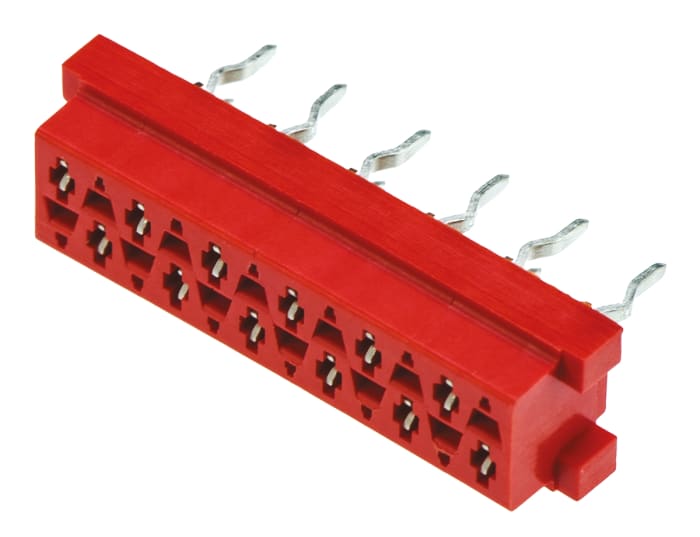 Connecteur femelle pour CI, 12 contacts, 2 rangées, 2.54mm, Traversant, Droit