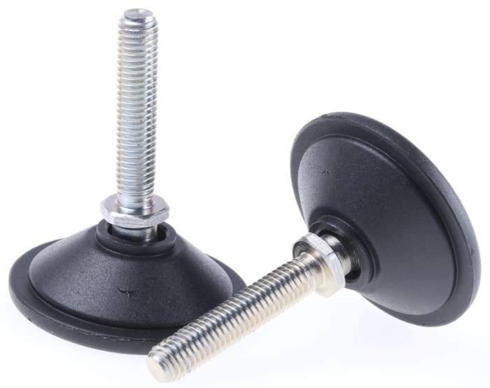 Nu-Tech Engineering M8 PA Reinforced Nylon Adjustable Foot, 450kg Static Load Capacity 10° Tilt Angle