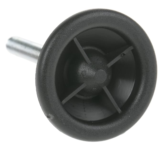 Pie ajustable Nu-Tech Engineering con almohadilla de Nylon reforzado con PA, carga máx. 450kg, ángulo 10°