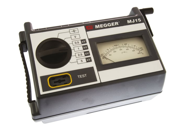 Megger MJ15 Insulation Tester, 500V Min, 5000V Max, 20GΩ Max, CAT I 600V