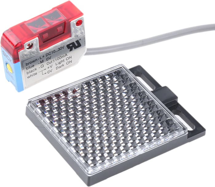 Sick Retroreflective Photoelectric Sensor, Block Sensor, 0.1 → 0.8 m Detection Range