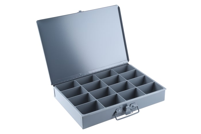 Boite compartimentée Durham, 16 Compartiments, Acier, 50mm x 339mm x 234mm