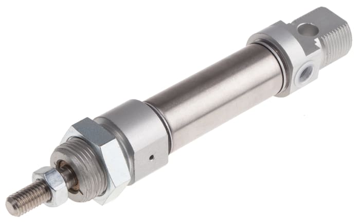 RS PRO Pneumatic Piston Rod Cylinder - 20mm Bore, 25mm Stroke, ISO 6432 Series, Single Acting