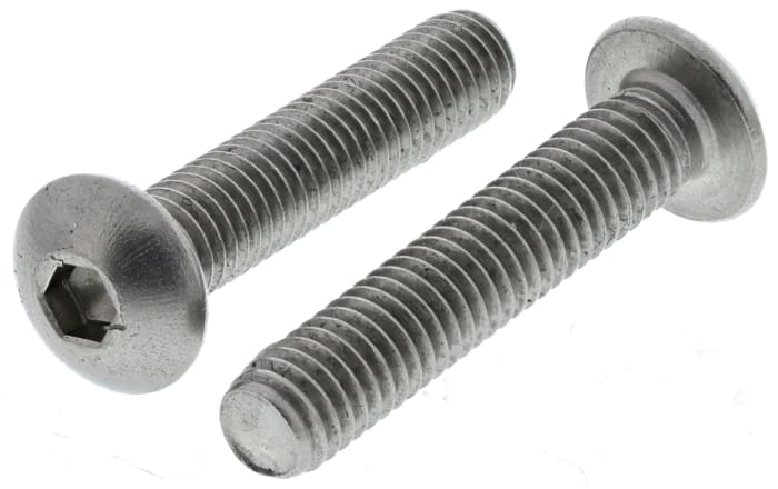 RS PRO Stainless Steel Hex Socket Button Screw, ISO 7380, M5 x 25mm