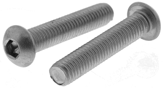 Tornillo Allen de botón RS PRO, M8 x 40mm, paso de rosca 1.25mm, de Acero Inoxidable