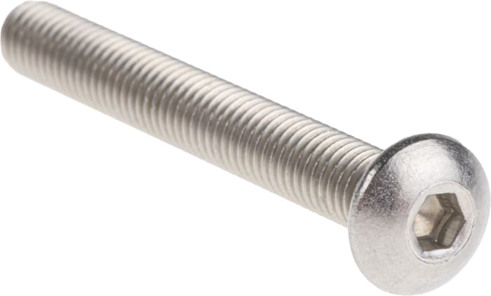 RS PRO Stainless Steel Hex Socket Button Screw, ISO 7380, M5 x 40mm