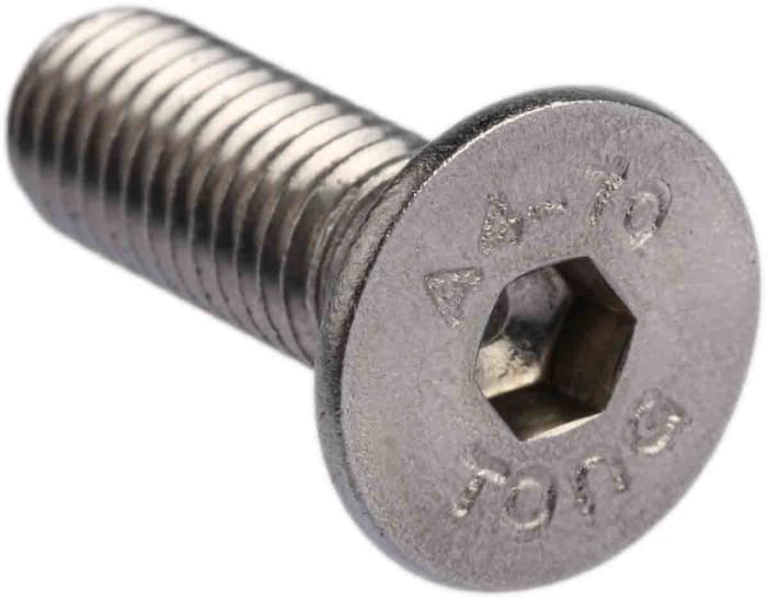 RS PRO Stainless Steel Hex Socket Countersunk Screw, ISO 10642, M8 x 25mm